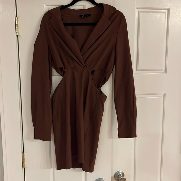 L.N.C. cut out brown dress size large - Picture 1 of 4
